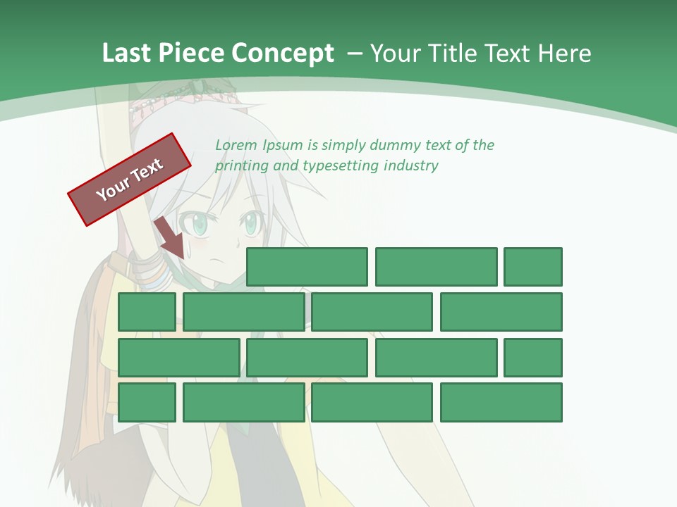 A Couple Of Anime Characters With A Green Background PowerPoint Template
