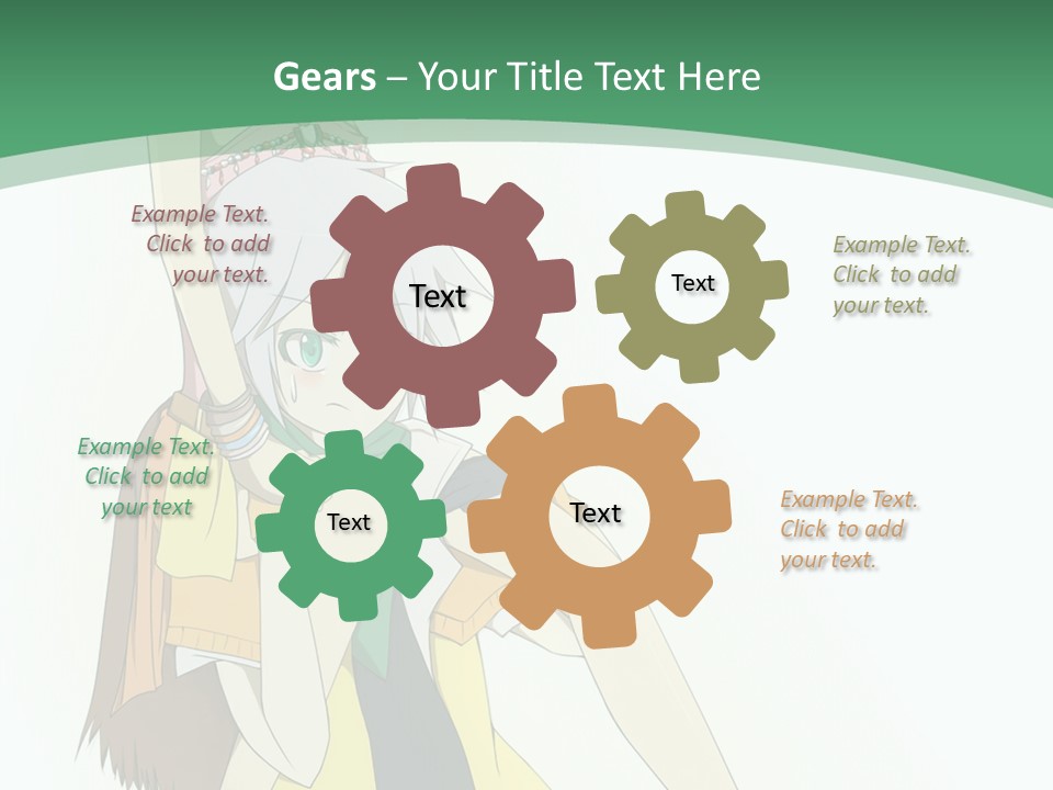 A Couple Of Anime Characters With A Green Background PowerPoint Template