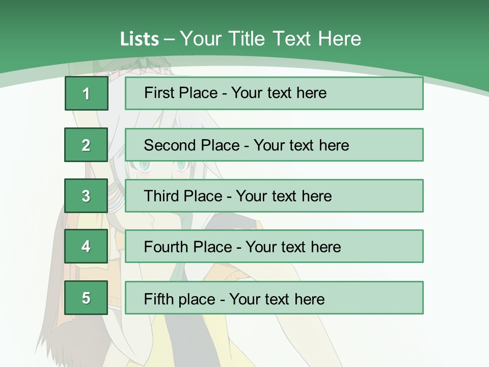 A Couple Of Anime Characters With A Green Background PowerPoint Template