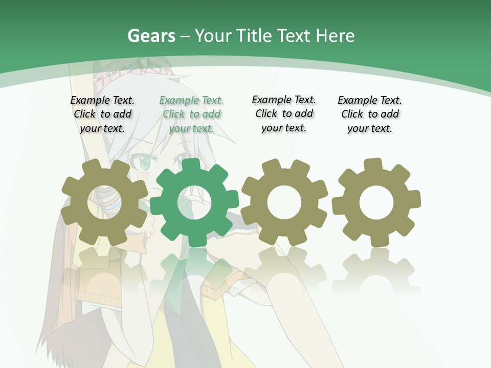 A Couple Of Anime Characters With A Green Background PowerPoint Template