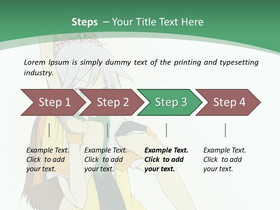 A Couple Of Anime Characters With A Green Background PowerPoint Template
