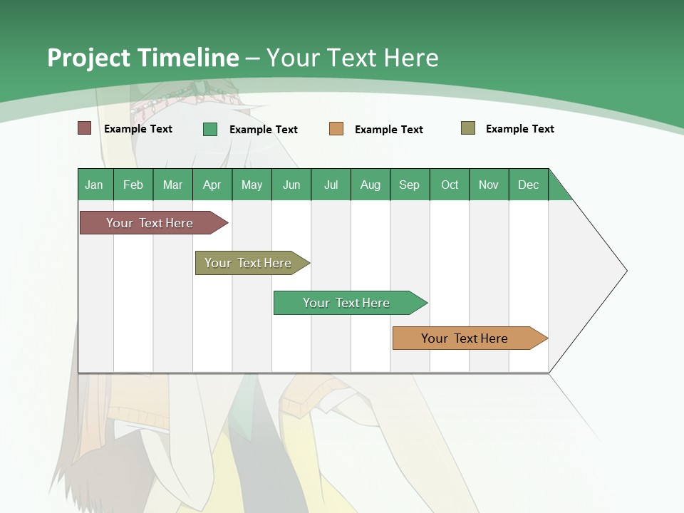 A Couple Of Anime Characters With A Green Background PowerPoint Template