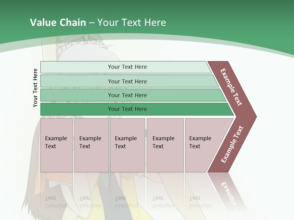A Couple Of Anime Characters With A Green Background PowerPoint Template