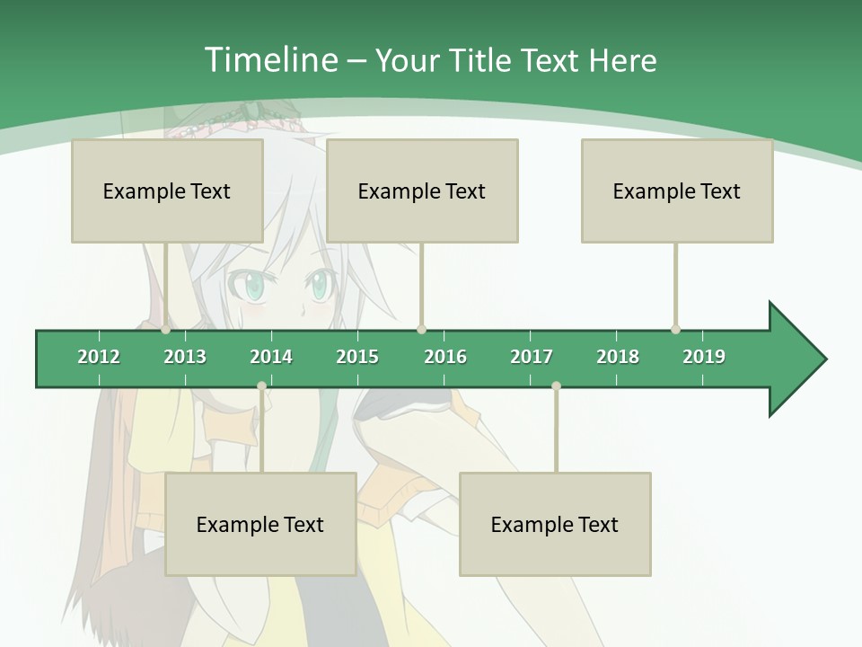 A Couple Of Anime Characters With A Green Background PowerPoint Template
