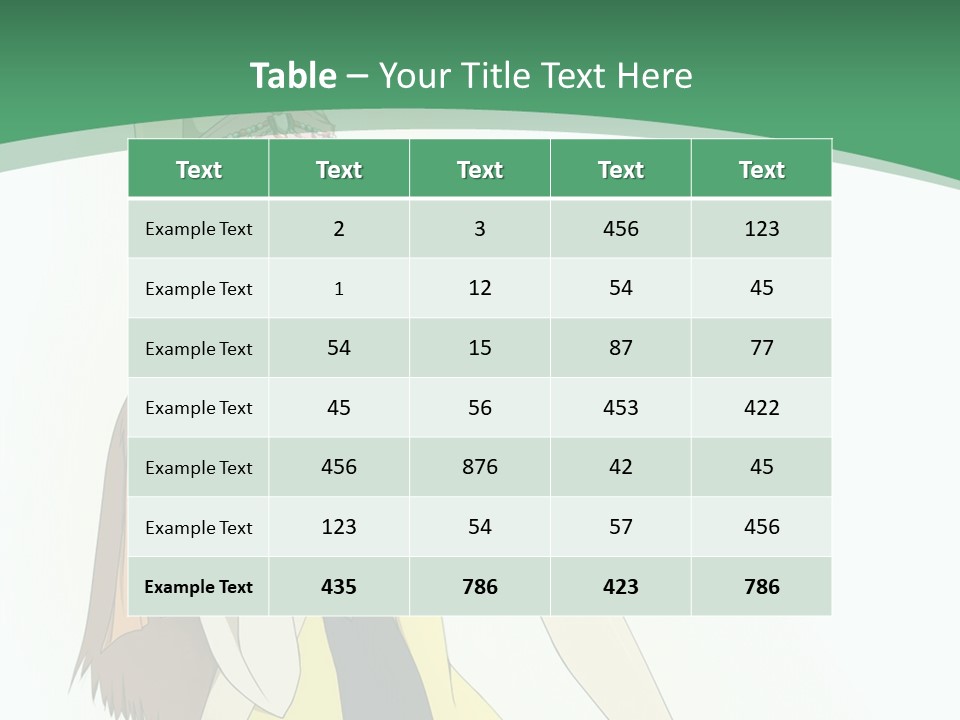 A Couple Of Anime Characters With A Green Background PowerPoint Template