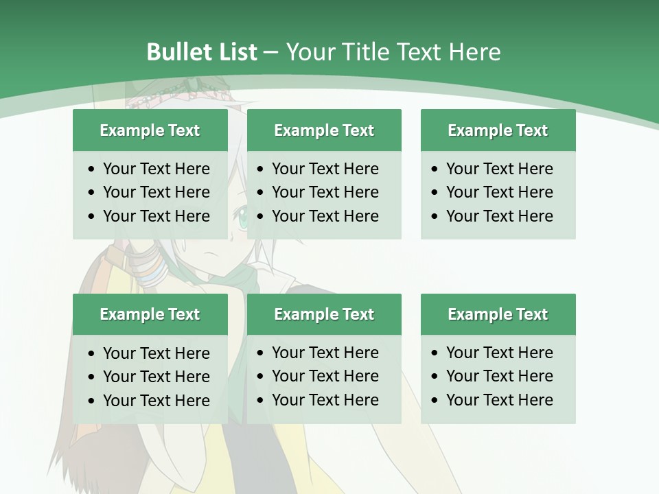 A Couple Of Anime Characters With A Green Background PowerPoint Template