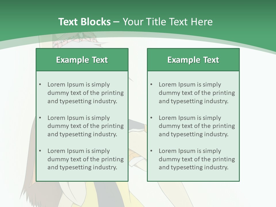 A Couple Of Anime Characters With A Green Background PowerPoint Template