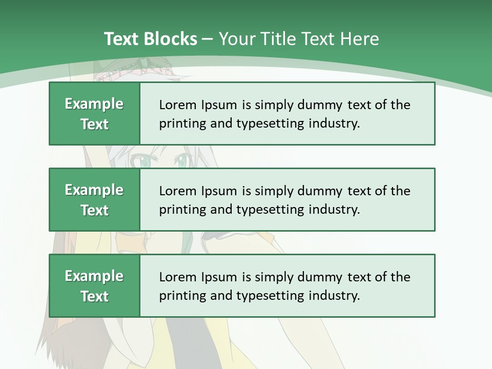 A Couple Of Anime Characters With A Green Background PowerPoint Template