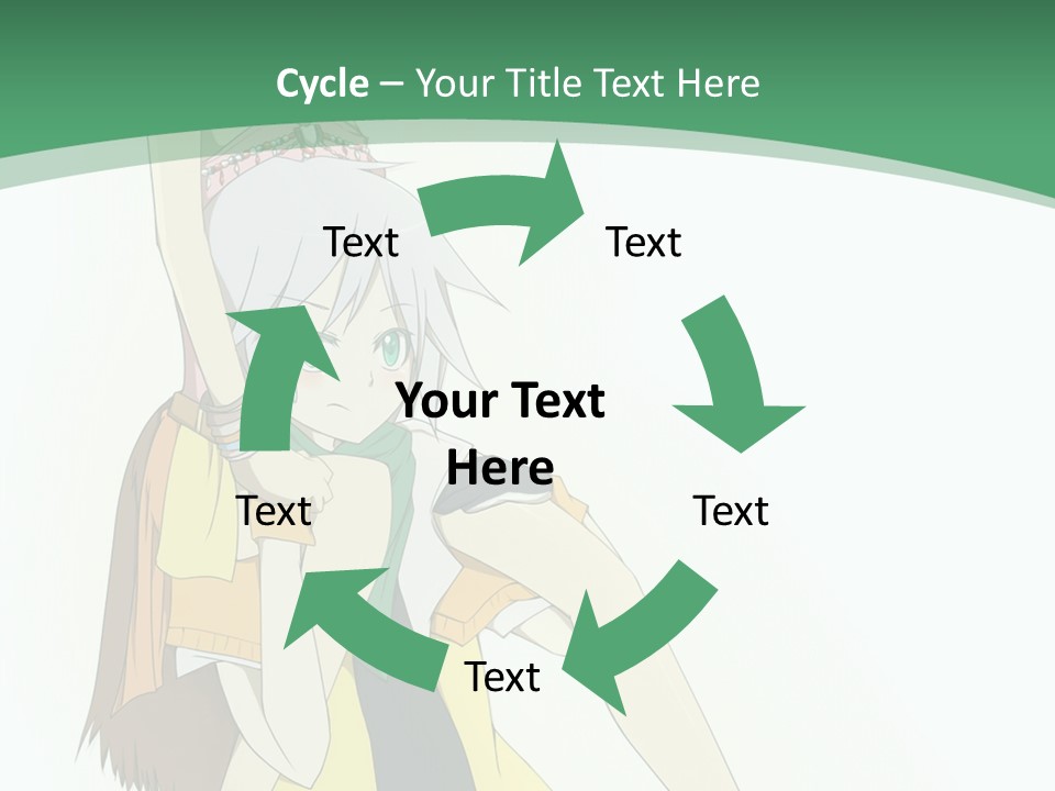 A Couple Of Anime Characters With A Green Background PowerPoint Template