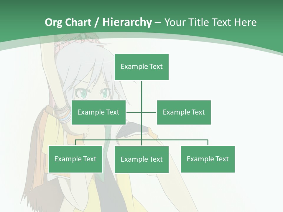 A Couple Of Anime Characters With A Green Background PowerPoint Template