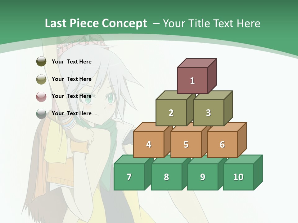 A Couple Of Anime Characters With A Green Background PowerPoint Template