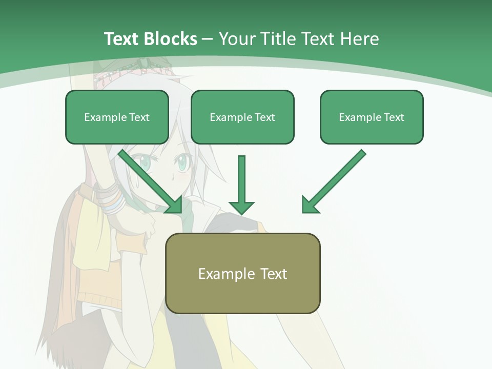 A Couple Of Anime Characters With A Green Background PowerPoint Template