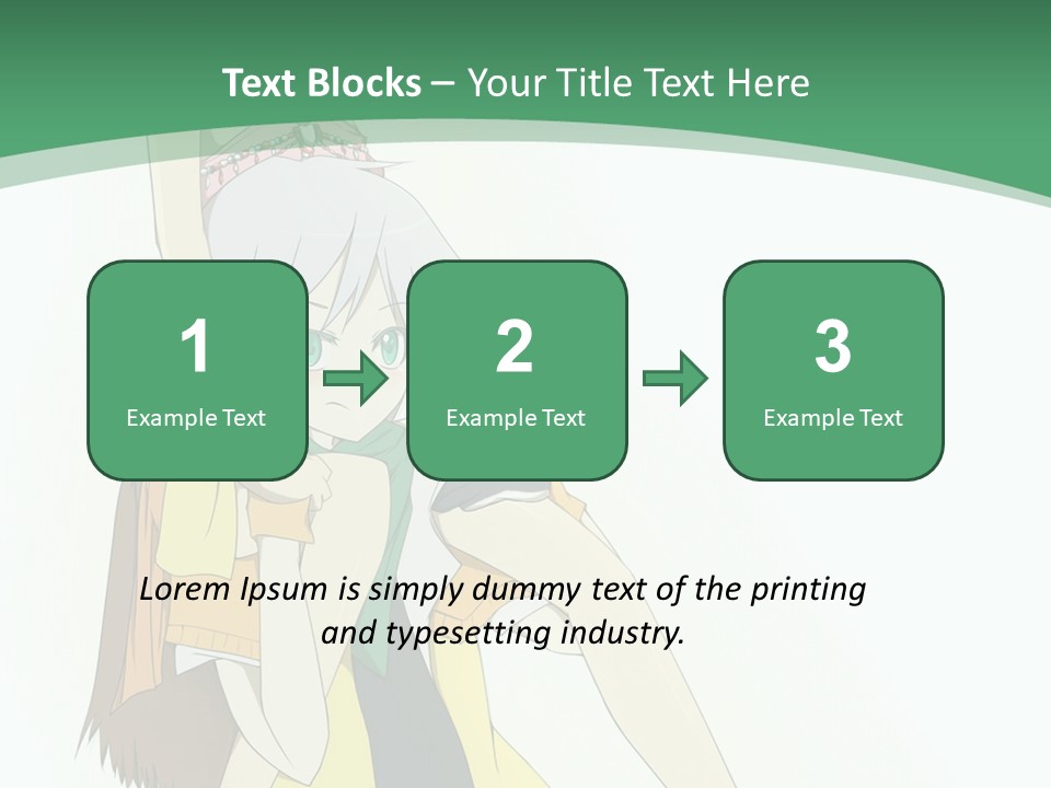 A Couple Of Anime Characters With A Green Background PowerPoint Template