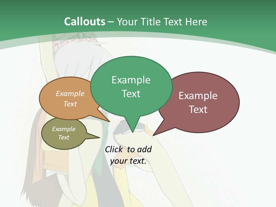 A Couple Of Anime Characters With A Green Background PowerPoint Template