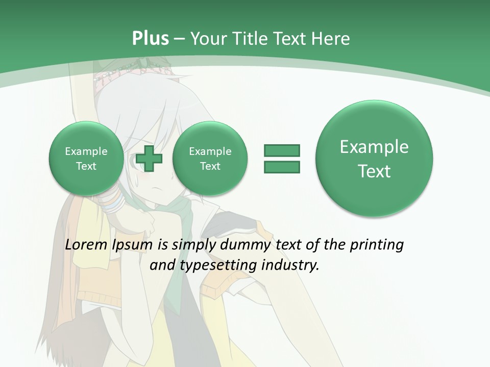 A Couple Of Anime Characters With A Green Background PowerPoint Template