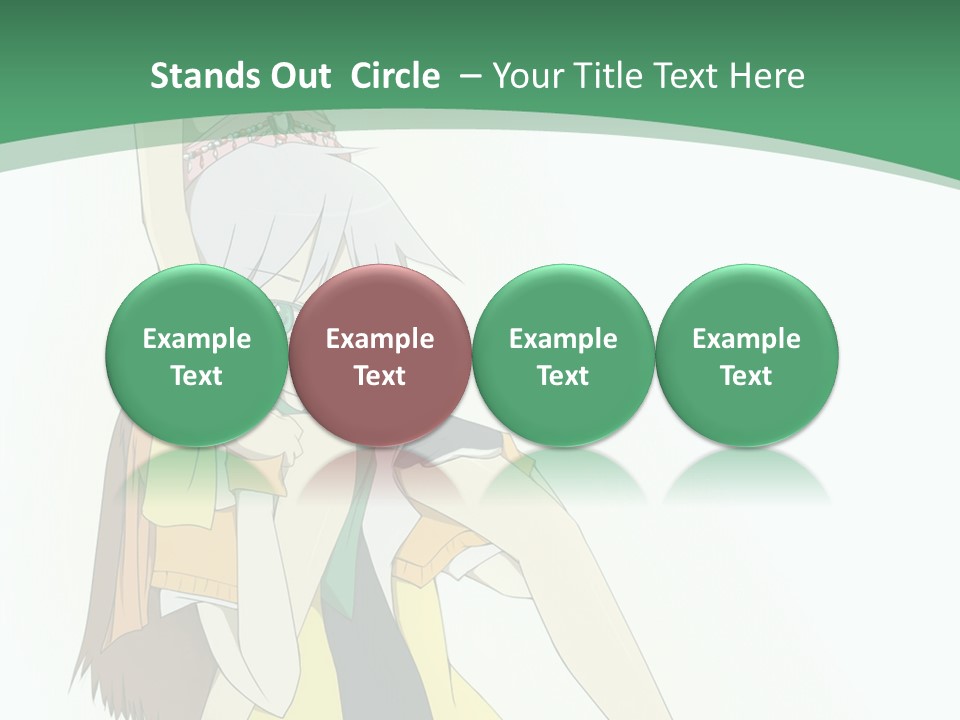 A Couple Of Anime Characters With A Green Background PowerPoint Template