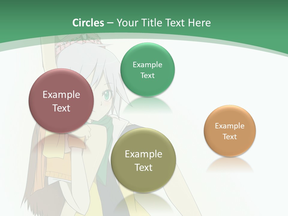 A Couple Of Anime Characters With A Green Background PowerPoint Template