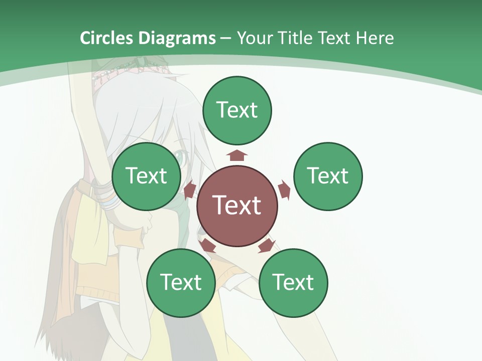 A Couple Of Anime Characters With A Green Background PowerPoint Template