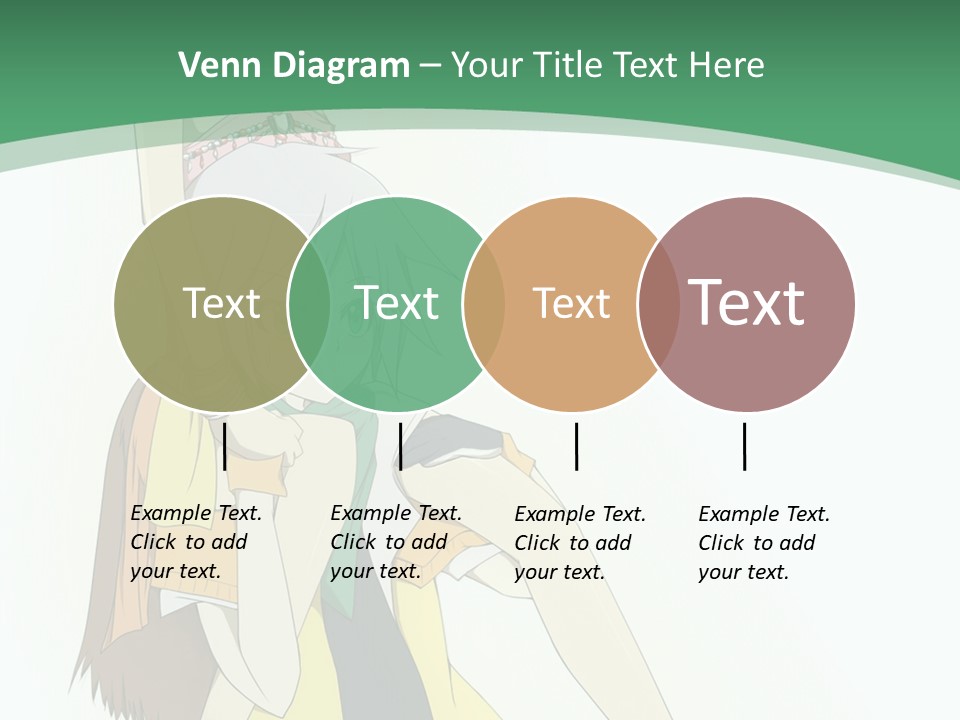 A Couple Of Anime Characters With A Green Background PowerPoint Template