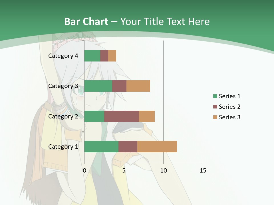 A Couple Of Anime Characters With A Green Background PowerPoint Template