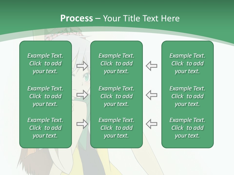 A Couple Of Anime Characters With A Green Background PowerPoint Template