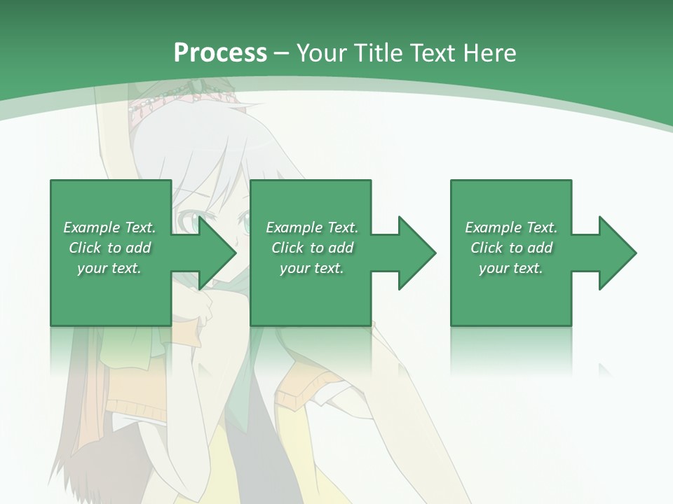 A Couple Of Anime Characters With A Green Background PowerPoint Template
