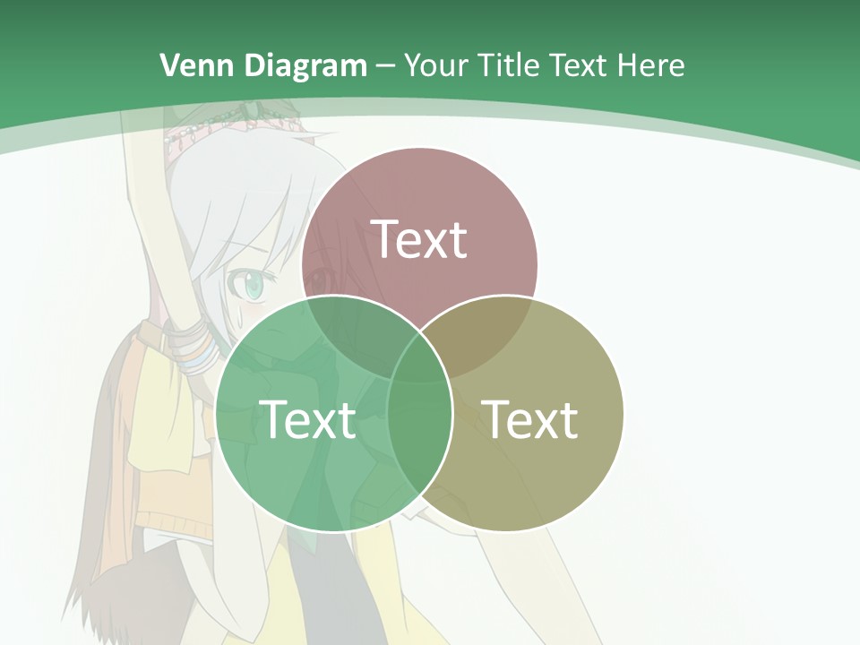 A Couple Of Anime Characters With A Green Background PowerPoint Template