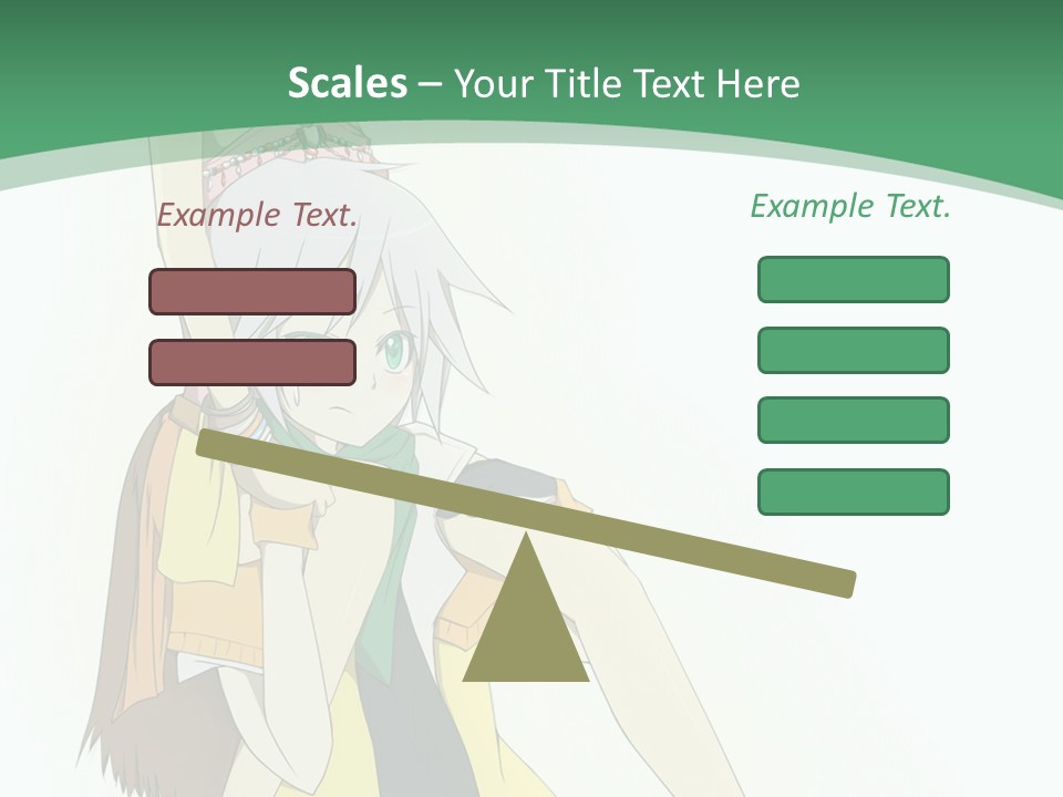 A Couple Of Anime Characters With A Green Background PowerPoint Template