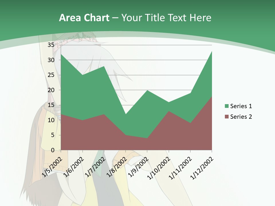 A Couple Of Anime Characters With A Green Background PowerPoint Template