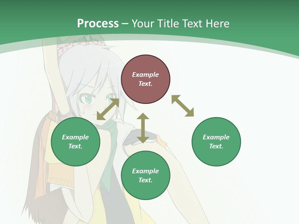 A Couple Of Anime Characters With A Green Background PowerPoint Template