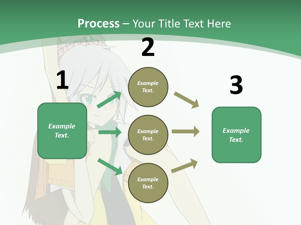 A Couple Of Anime Characters With A Green Background PowerPoint Template