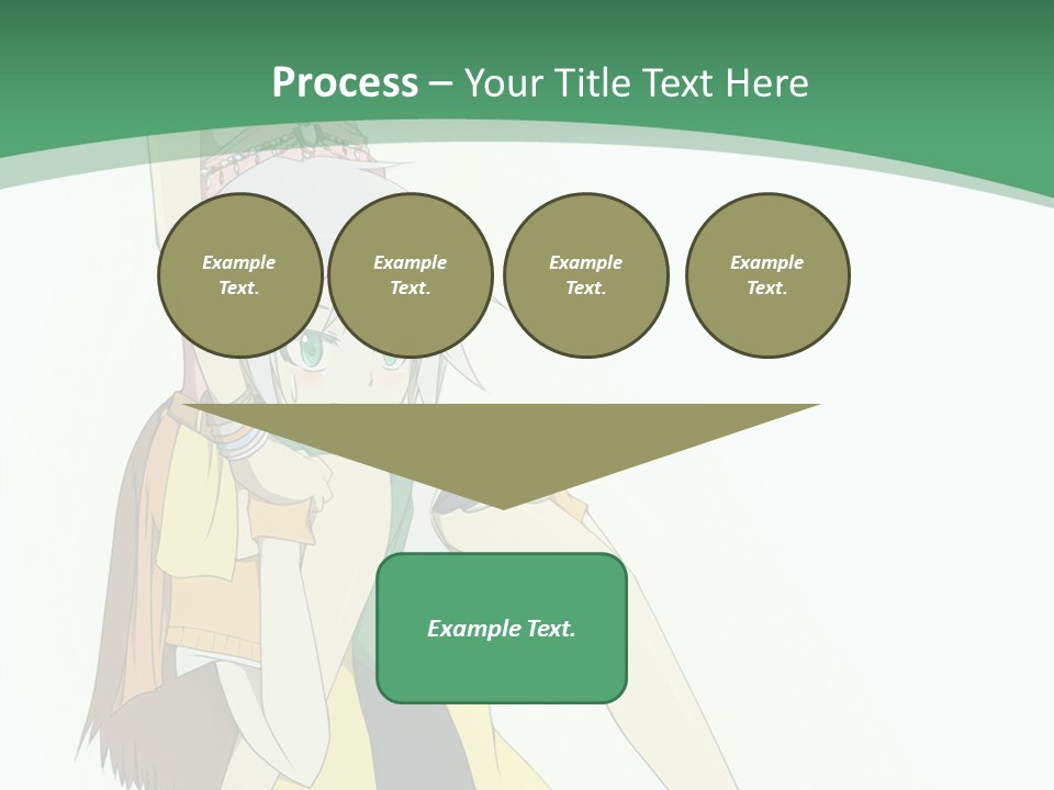 A Couple Of Anime Characters With A Green Background PowerPoint Template