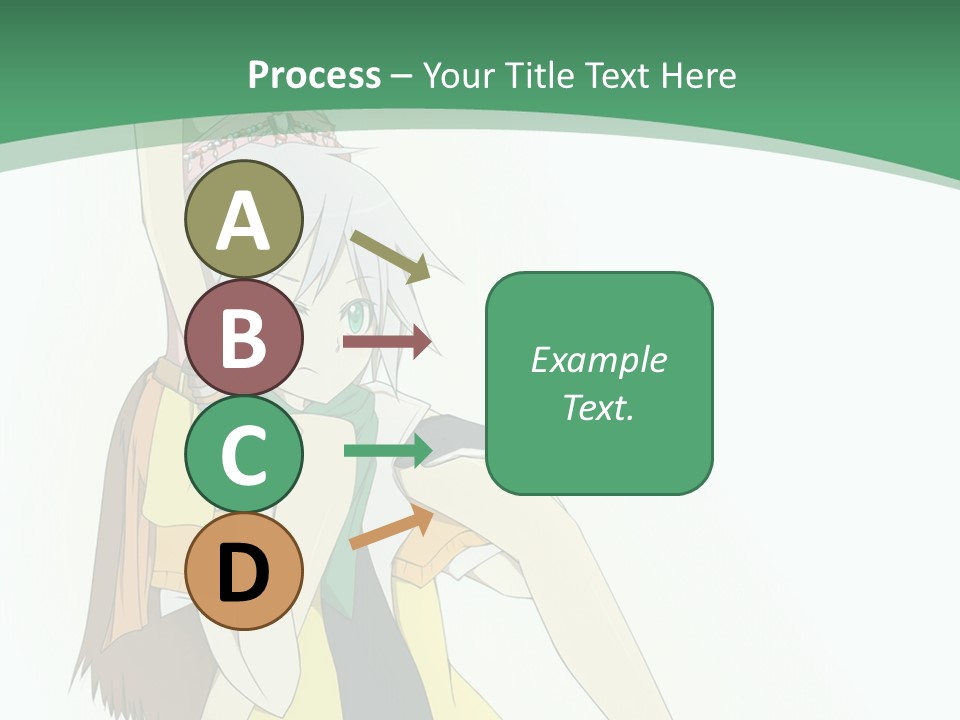 A Couple Of Anime Characters With A Green Background PowerPoint Template