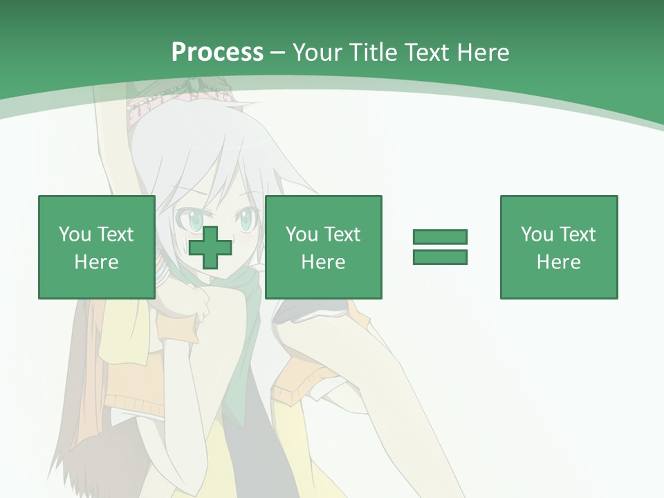A Couple Of Anime Characters With A Green Background PowerPoint Template