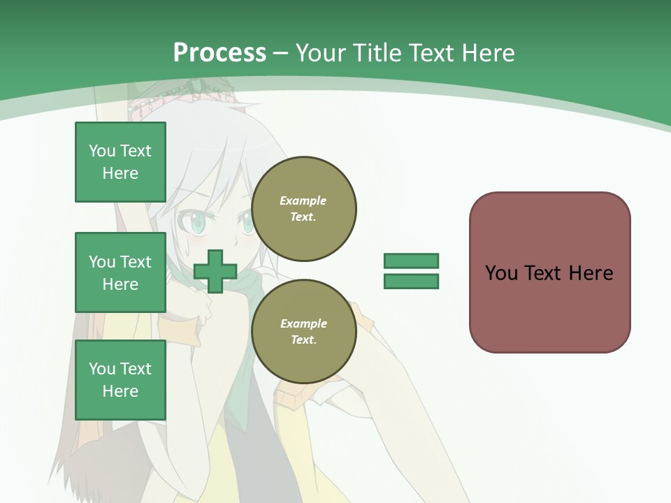 A Couple Of Anime Characters With A Green Background PowerPoint Template