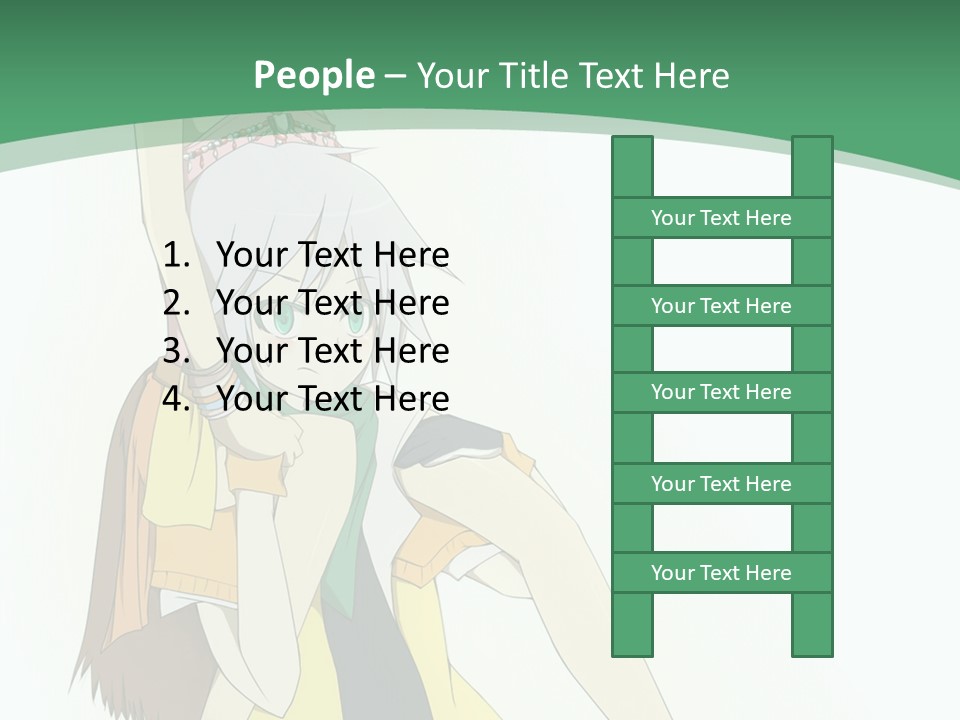 A Couple Of Anime Characters With A Green Background PowerPoint Template