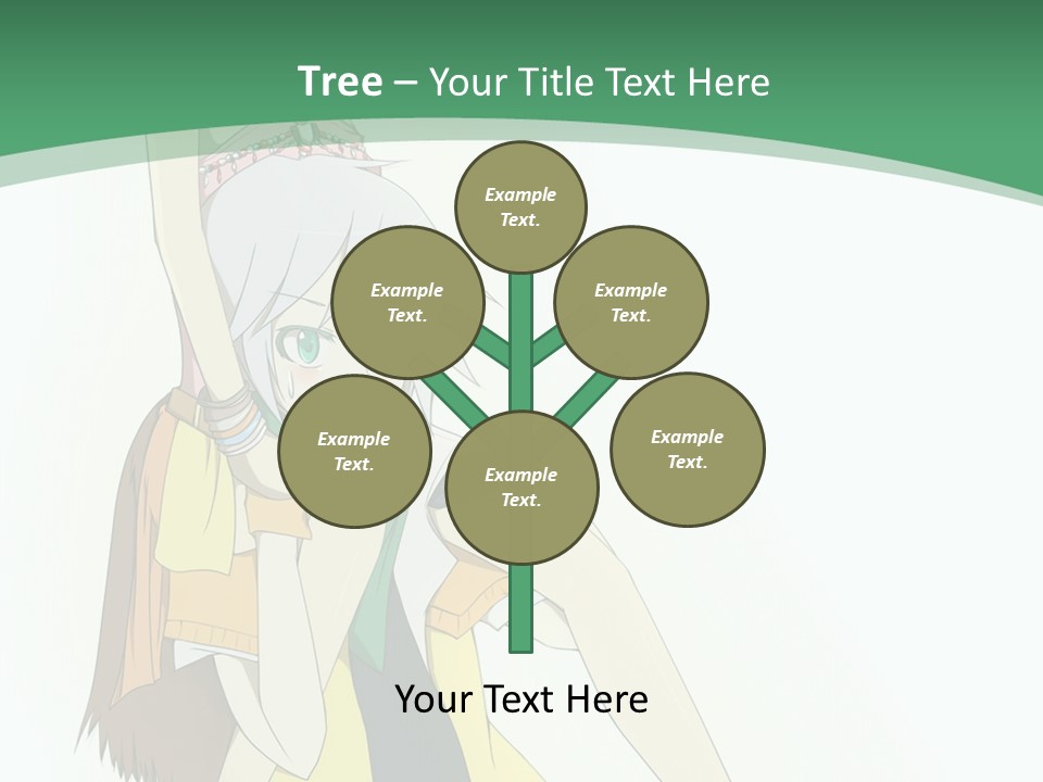 A Couple Of Anime Characters With A Green Background PowerPoint Template