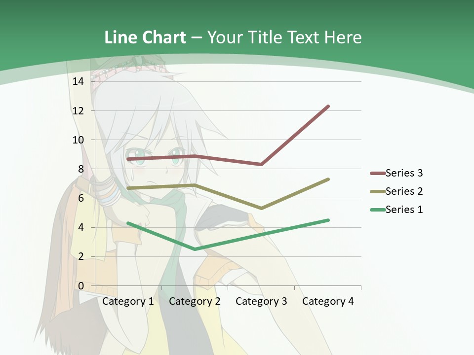 A Couple Of Anime Characters With A Green Background PowerPoint Template