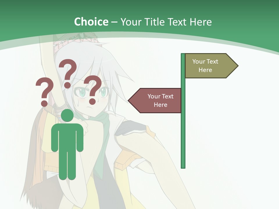 A Couple Of Anime Characters With A Green Background PowerPoint Template