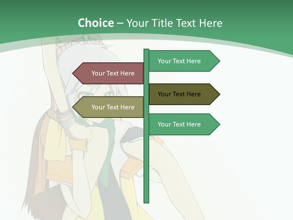 A Couple Of Anime Characters With A Green Background PowerPoint Template