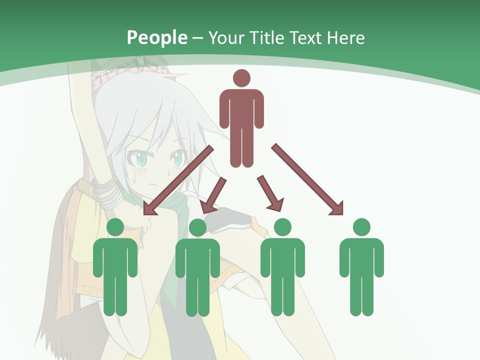 A Couple Of Anime Characters With A Green Background PowerPoint Template