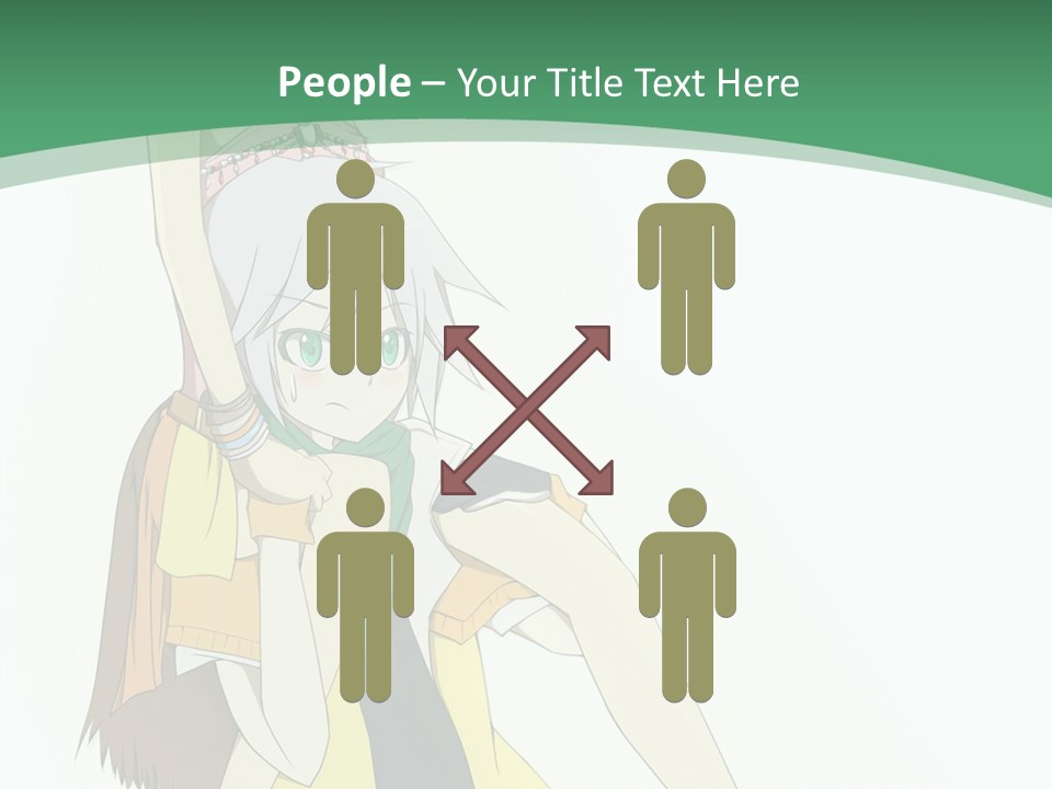A Couple Of Anime Characters With A Green Background PowerPoint Template