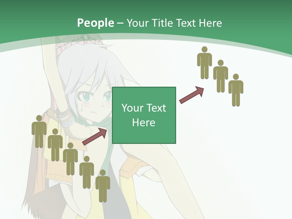 A Couple Of Anime Characters With A Green Background PowerPoint Template