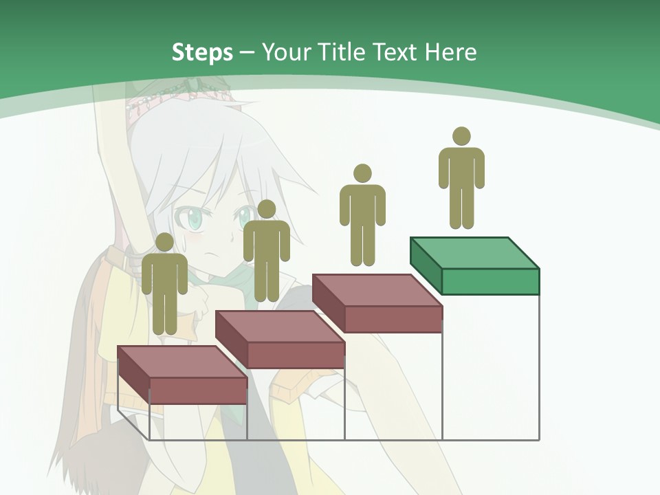A Couple Of Anime Characters With A Green Background PowerPoint Template