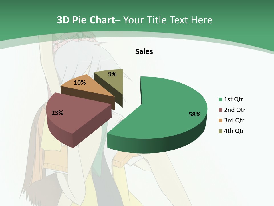 A Couple Of Anime Characters With A Green Background PowerPoint Template