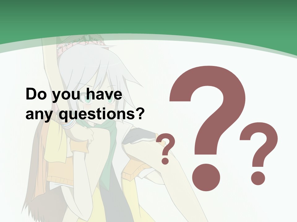 A Couple Of Anime Characters With A Green Background PowerPoint Template