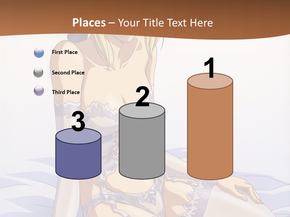 A Woman In Lingerie Sitting On A Bed PowerPoint Template