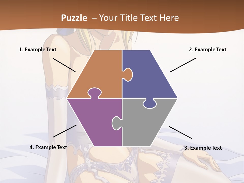 A Woman In Lingerie Sitting On A Bed PowerPoint Template