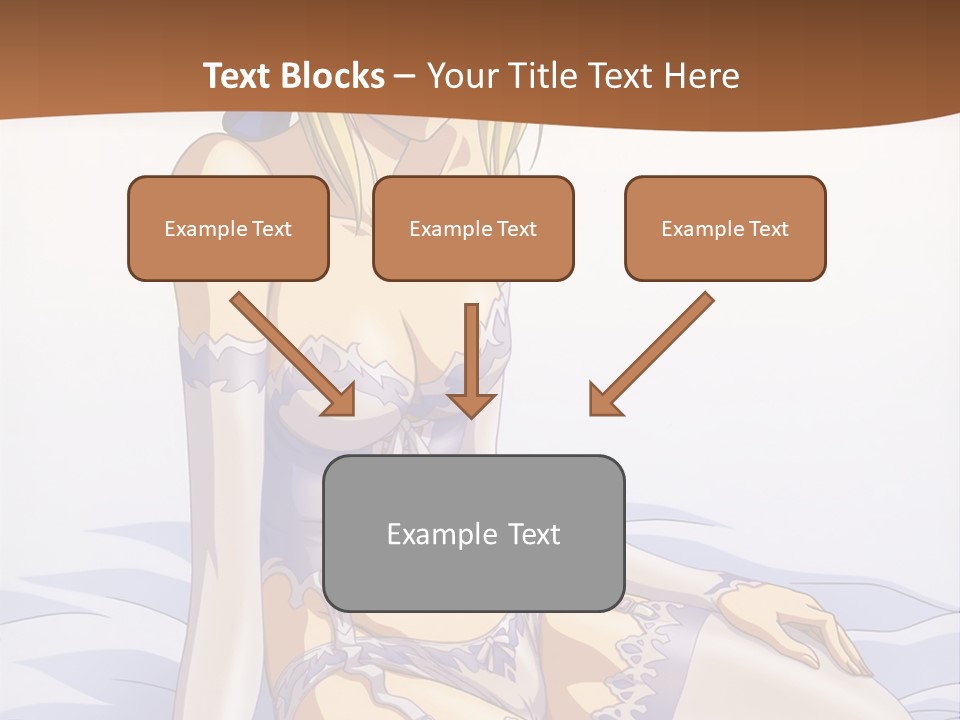 A Woman In Lingerie Sitting On A Bed PowerPoint Template