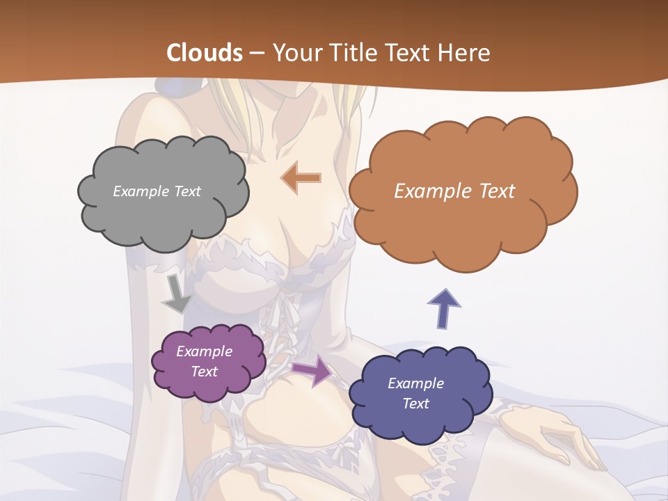 A Woman In Lingerie Sitting On A Bed PowerPoint Template